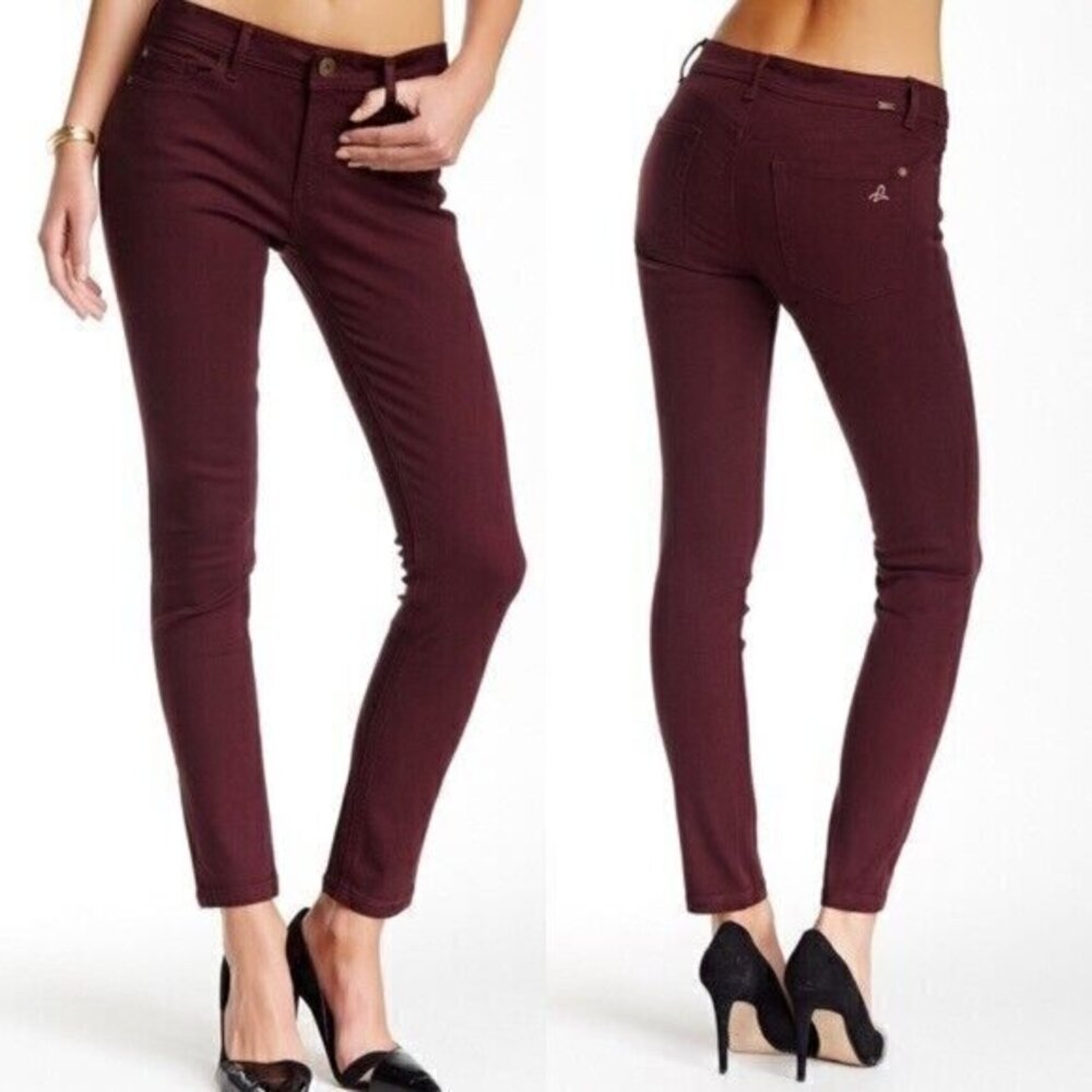 DL1961 Burgundy Florence Instasculpt Skinny Jeans in Pinot